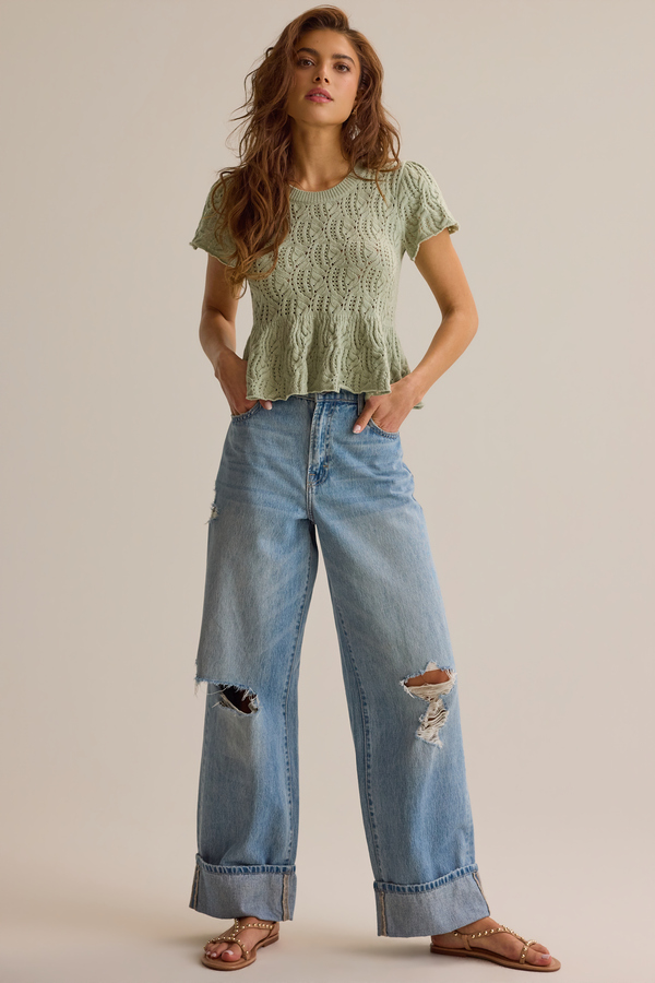 Lexie Pointelle Top Detail 2 - Altar'd State