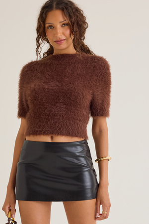 Odette Leather Mini Skirt - Altar'd State - 