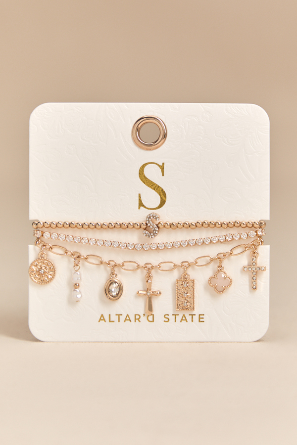 S Charm Bracelet Set - Altar'd State