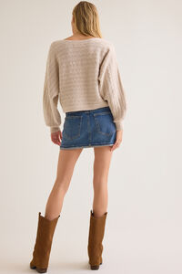 Heather Cable Knit Sweater Detail 4 - Altar'd State