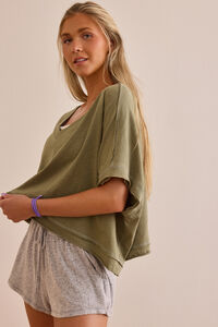 Catch Me Moving V-Neck Tee Detail 2 - Altar'd State