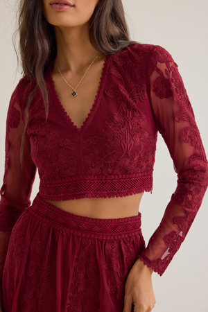 Arissa Floral Embroidered Top - Altar'd State - 