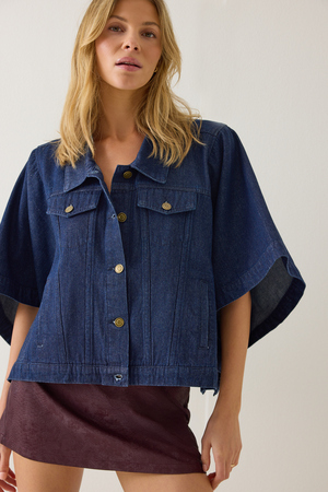 Emy Denim Cape Jacket - Altar'd State - 
