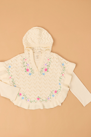 Willa Embroidered Poncho And Jeans - Altar'd State - 