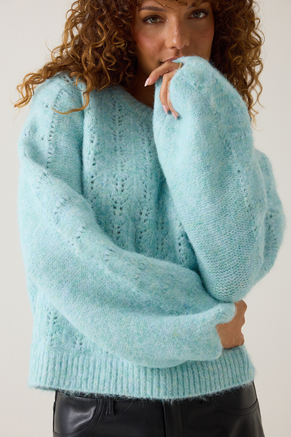 Reagan Squared Pullover Sweater Detail 2 - Altar'd State