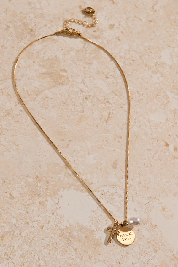 Jeremiah 29:11 Cross Necklace - Altar'd State