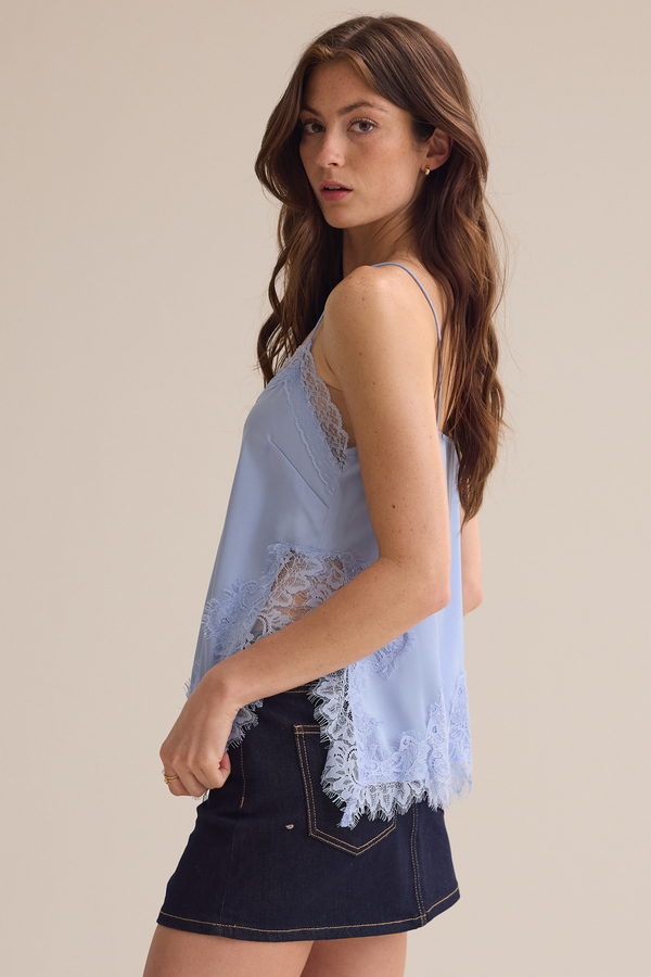 Grace Satin Lace Trim Tank Detail 5 - Altar'd State