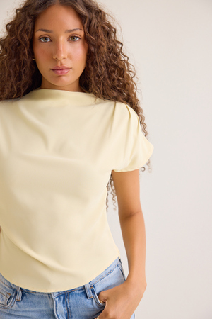 Addison Button Mock Neck Top - Altar'd State - 