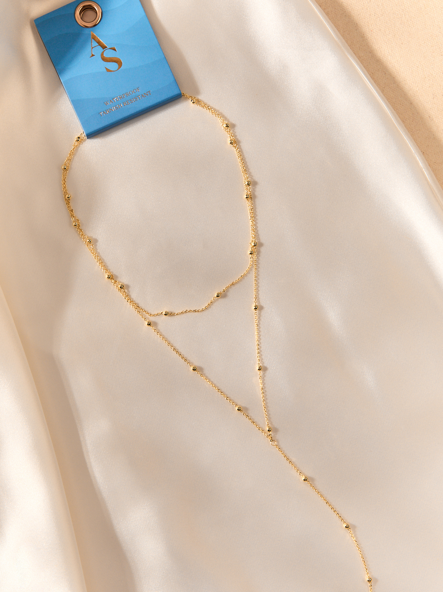 Waterproof Double Layer Y Necklace in Gold | Altar'd State