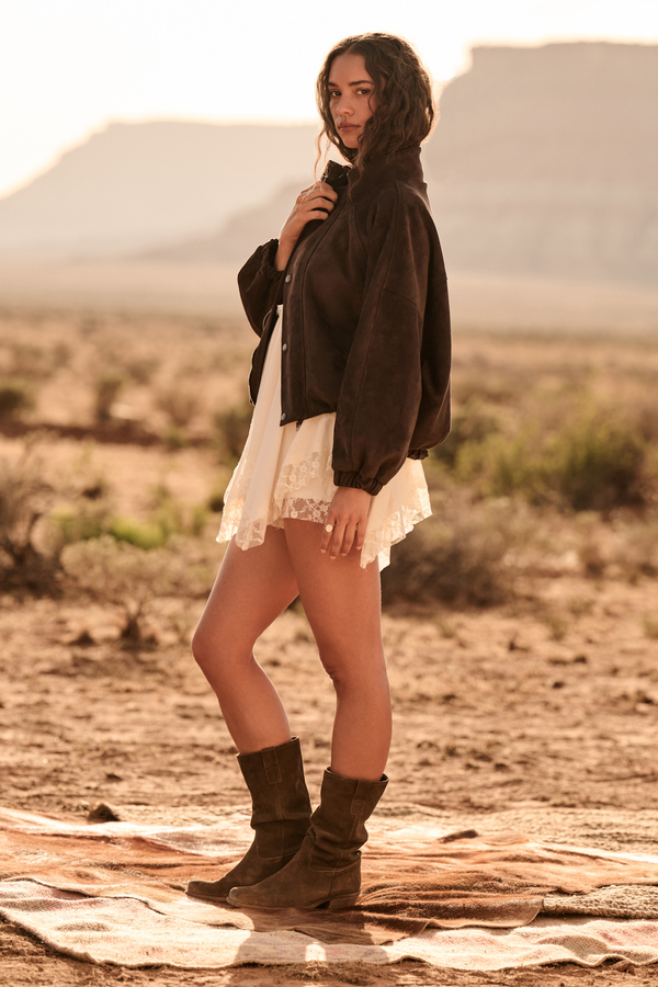 Tillie Suede Bubble Jacket Detail 4 - Altar'd State