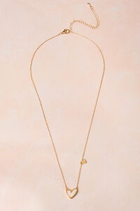 18K Gold Dainty Twin Heart Necklace Detail 2 - Altar'd State