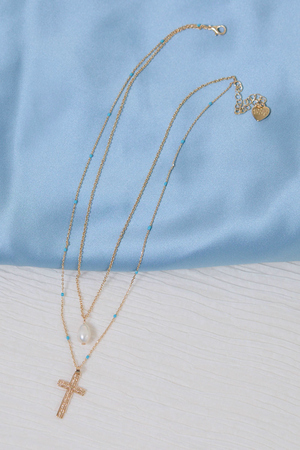 Turquoise Faith Layered Necklace - Altar'd State - 