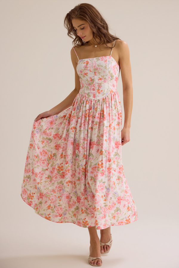 chinese dress ladies Madrid Summer Tiered Ruffle Maxi Dress Pink