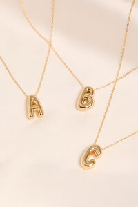 18K Gold J Bubble Monogram Necklace Detail 3 - Altar'd State