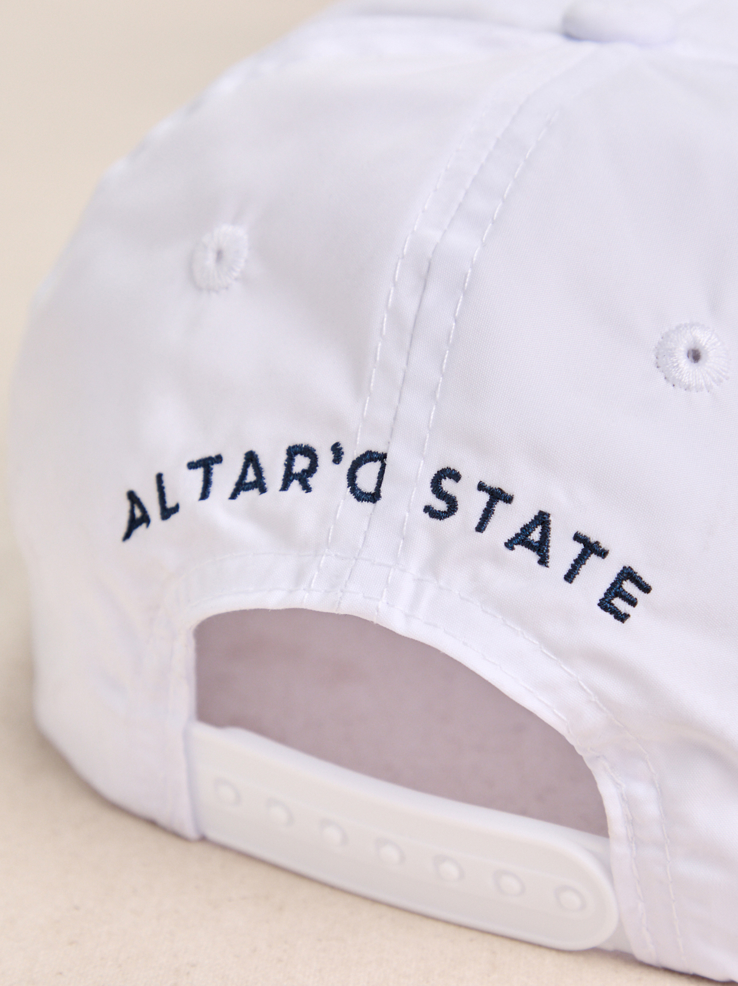 White Trucker Hat with Nautical Print sisters dont let sisters cruise alone Seas The Day Trucker Hat in Light Blue I AS Revival main image 3