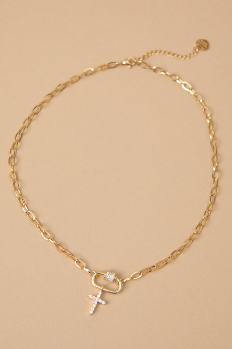 Stainless Steel Cross Charm Chain Necklace - Altar'd State