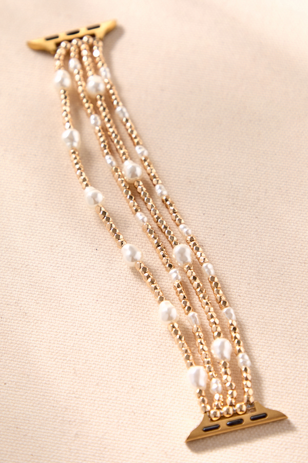 Pearl Beaded Stretch Watch Band Detail 2 - Altar'd State