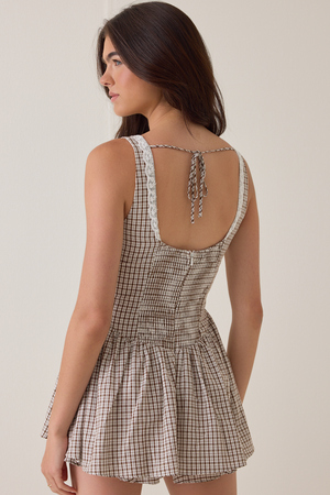 Madelynne Plaid Romper - Altar'd State - 