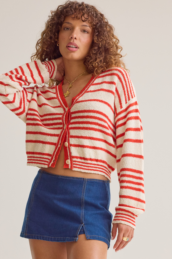 Rylie Striped Cardigan Detail 2 - Altar'd State