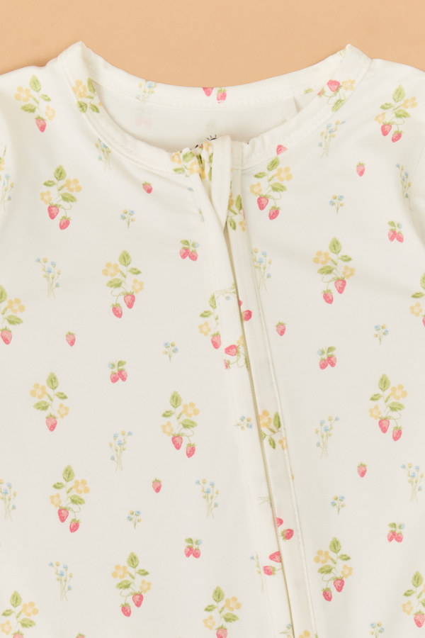 Sadie Strawberries Ruffle Footie Detail 3 - Altar'd State
