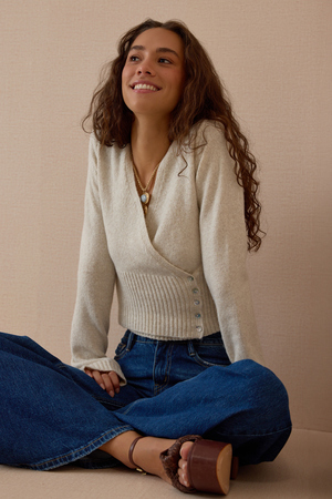 Ciela Wrap Button Side Sweater - Altar'd State - 