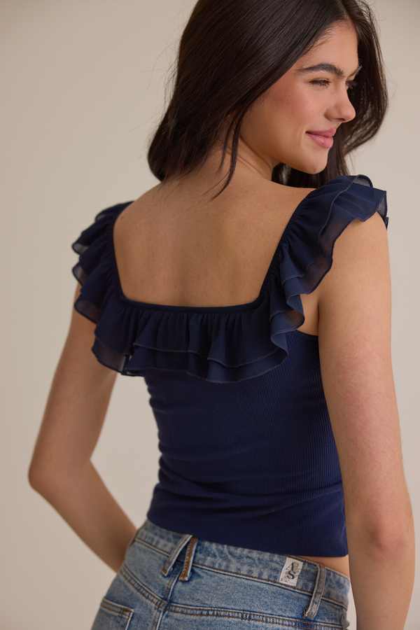 Josie Flutter Sleeve Tank Detail 5 - Altar'd State