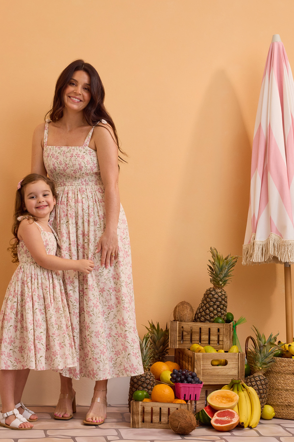 Thea Smocked Floral Midi Mama Dress - Altar'd State