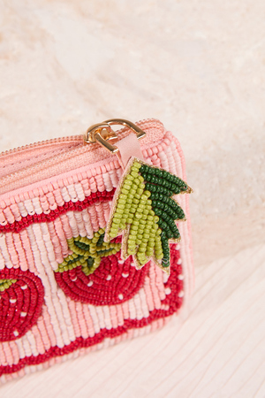 Strawberry Beaded Mini Pouch - Altar'd State - 