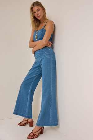 Aveline Denim Jumpsuit - Altar'd State - 