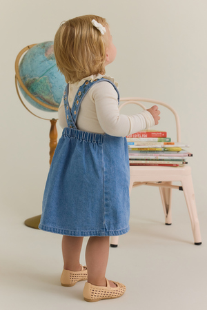 Lorelai Embroidered Denim Dress - Altar'd State - 