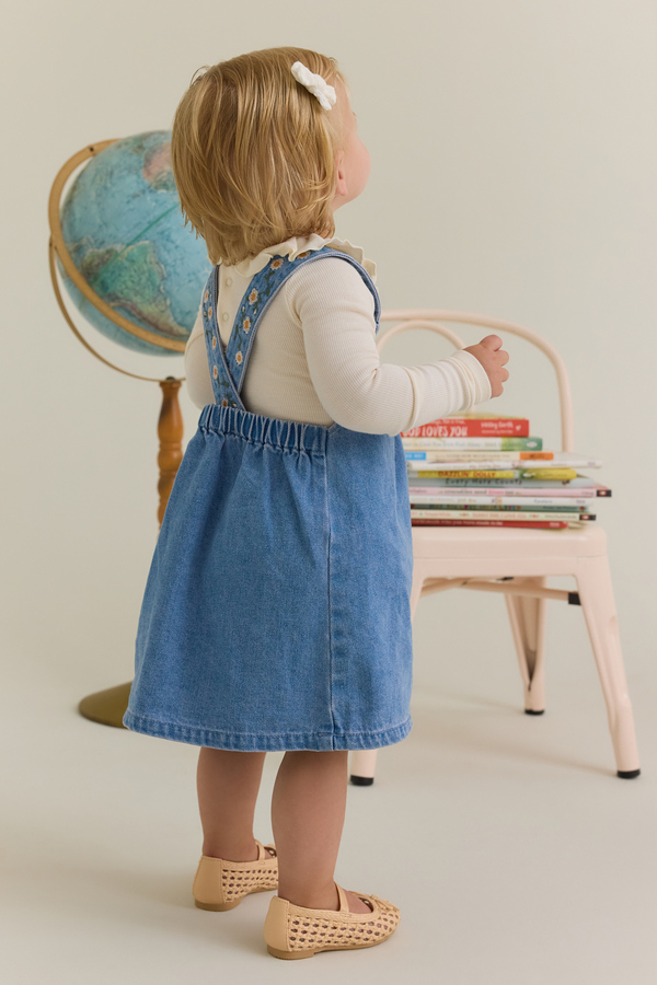 Lorelai Embroidered Denim Dress - Altar'd State
