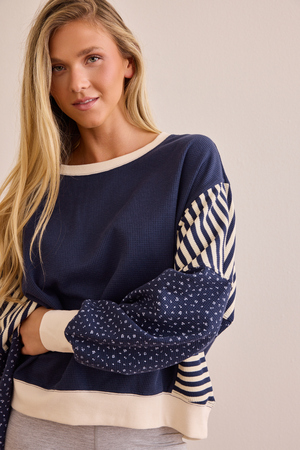 Contrast Patchwork Long Sleeve - Altar'd State - 