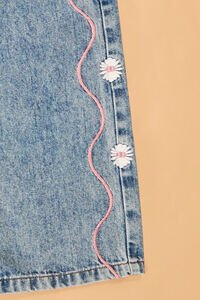 Madelyn Embroidered Daisy Overalls Detail 2 - Altar'd State