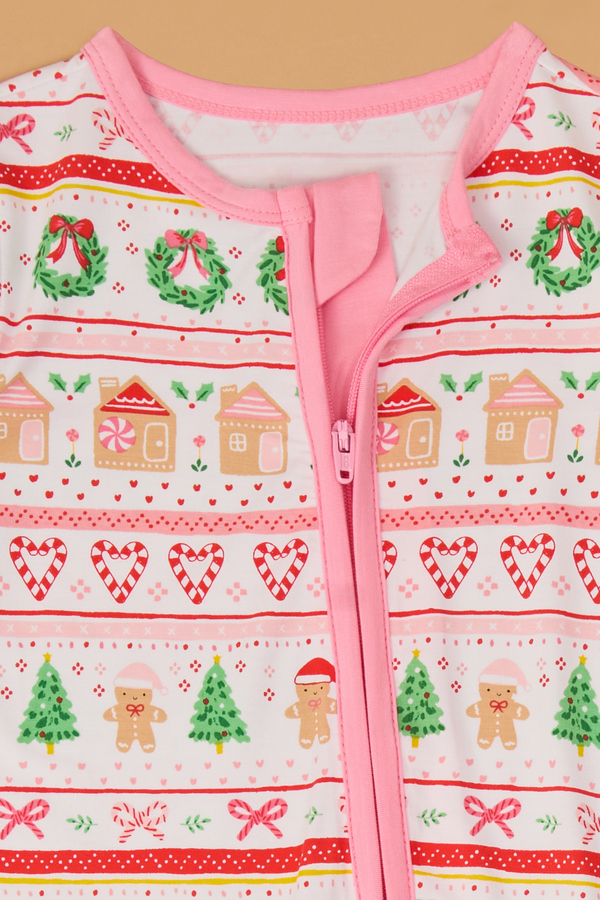 Fair Isle Gingerbread Girl Romper Detail 3 - Altar'd State