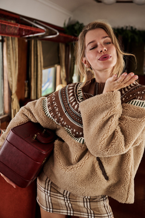 Eli Knit Sherpa Quarter Zip - Altar'd State
