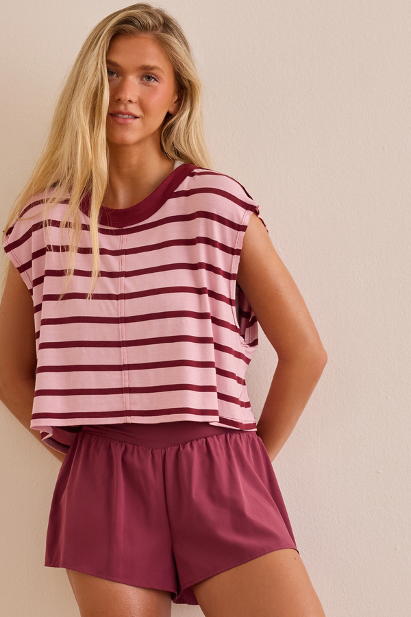 Podium Stripe Open Back Tee Detail 5 - Altar'd State
