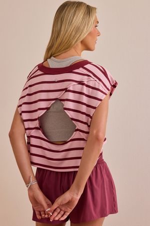 Podium Stripe Open Back Tee - Altar'd State - 