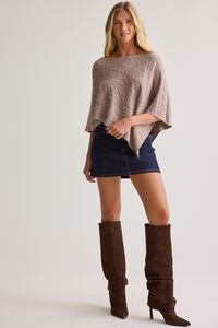Constance Cable Knit Poncho Detail 3 - Altar'd State