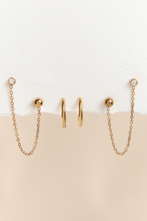 Mila Chain Crawler Hoop Set - Altar'd State