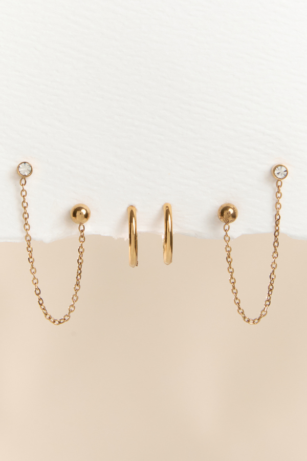 Mila Chain Crawler Hoop Set - Altar'd State