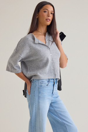 Kiley Short Sleeve Cardigan - Altar'd State - 