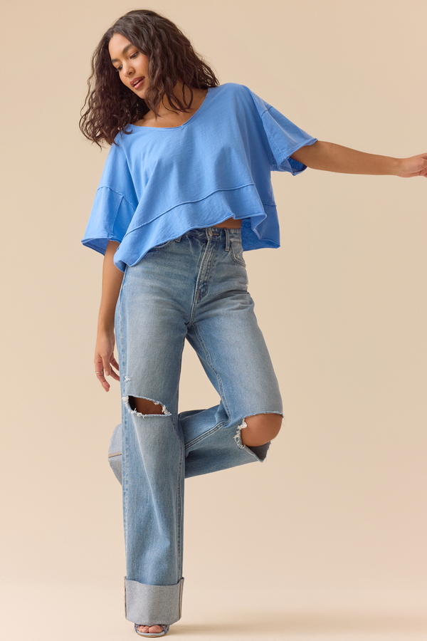 Cassandra V-Neck Boxy Tee - Altar'd State