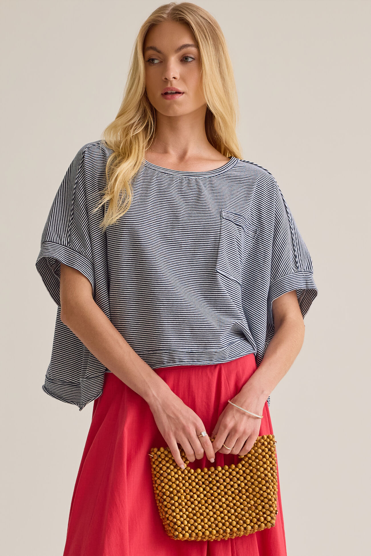 Abigail Stripe Cropped Tee
