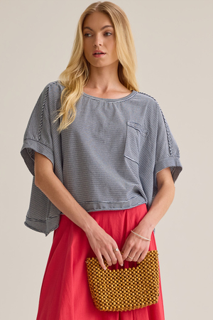 Abigail Stripe Cropped Tee - Altar'd State - 