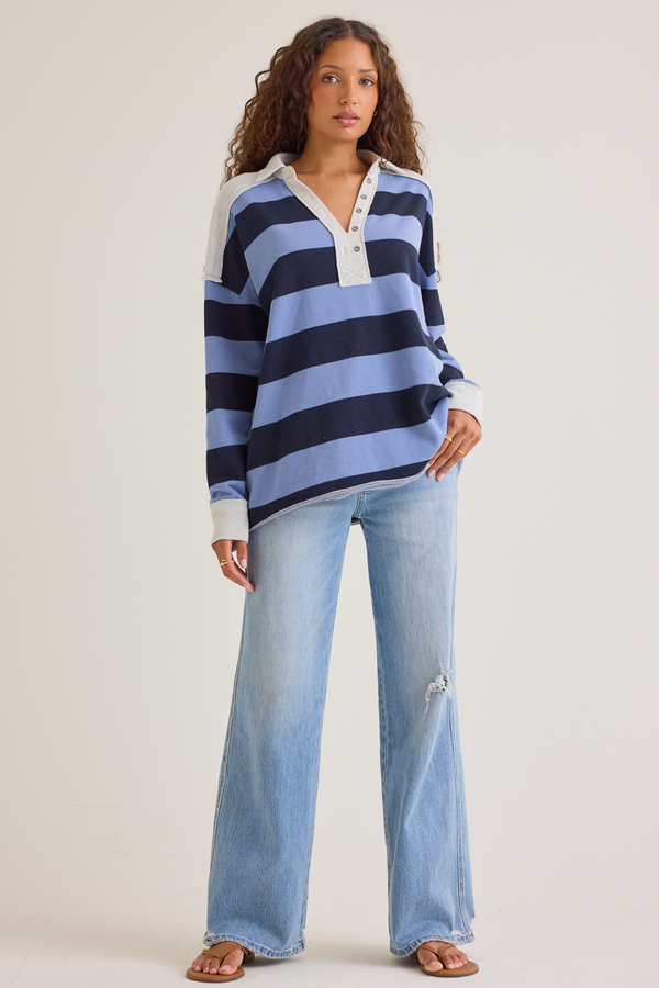 Mauve Striped Pullover - Altar'd State
