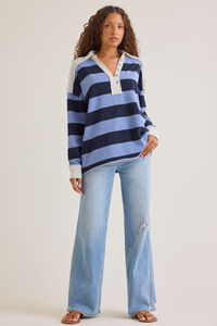 Mauve Striped Pullover - Altar'd State