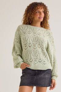 Fia Oversized Pointelle Crew - Altar'd State