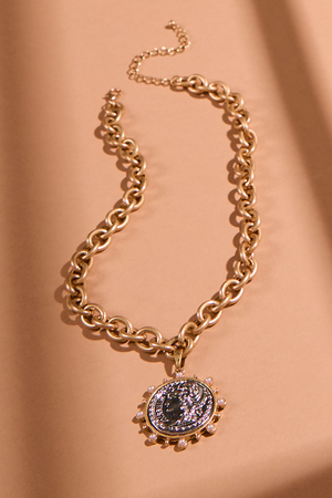 Chunky Coin Necklace in Mixed Metal | Altar'd State