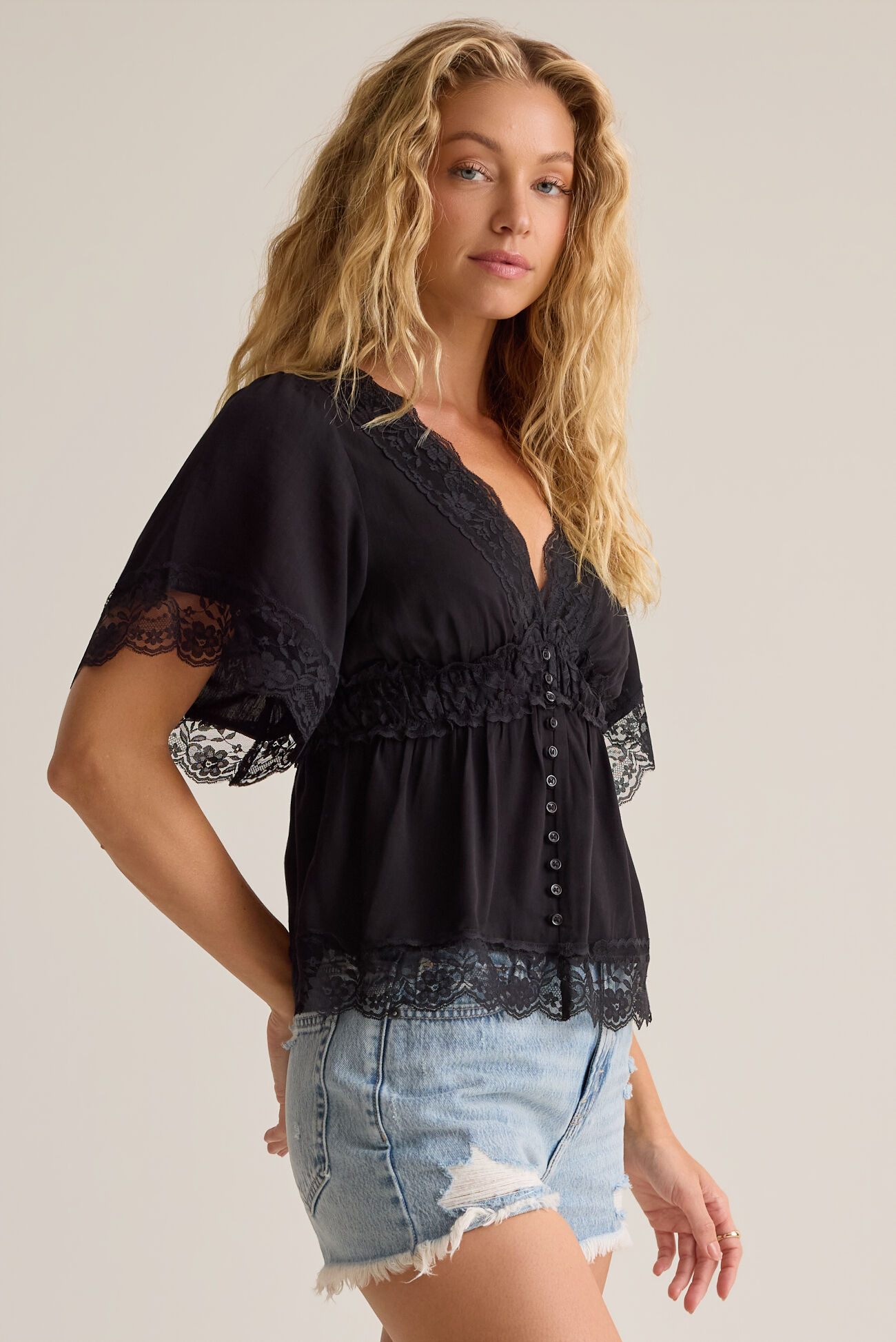 Evanelle Lace Babydoll Top