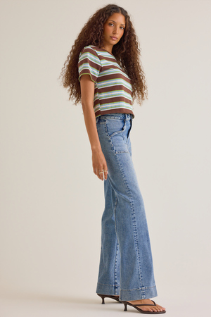 Ciara Front Seam Straight Leg Jeans - Altar'd State - 